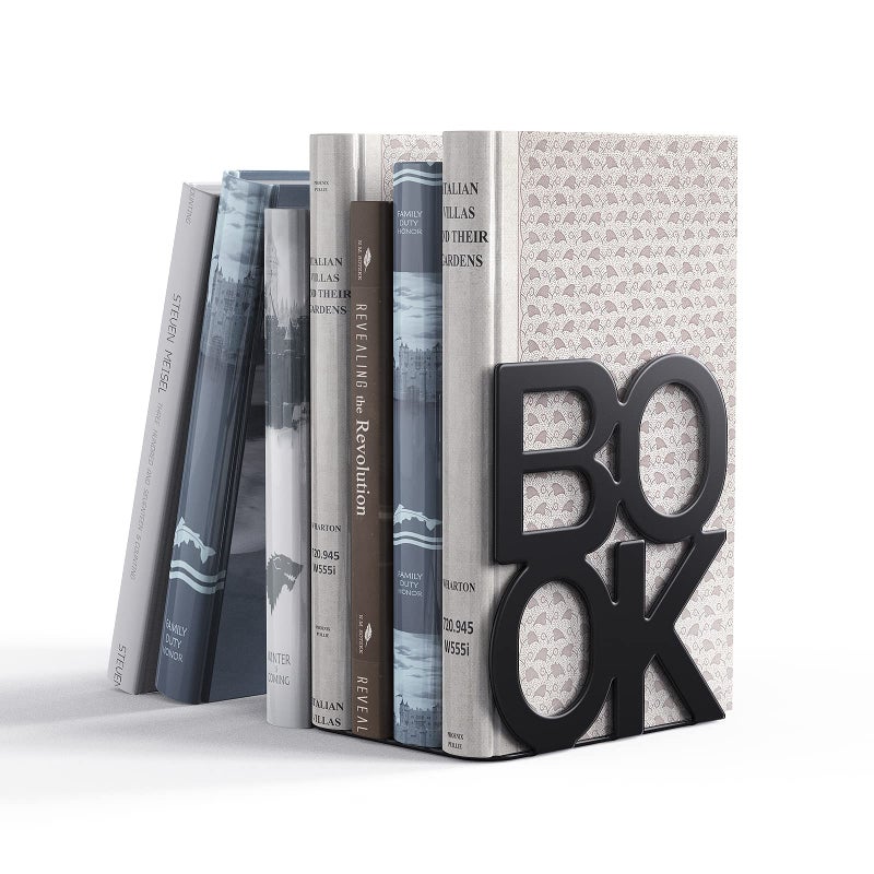 shikaman Book Ends,BookEnds Supports for Bookrack Desk,Bookend are Used for Books, Unique Appearance Design,Heavy Duty - Image 3